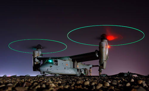 V-22 Osprey. Ночные полеты.